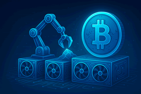 Logo de Minería Bitcoin con IA